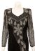 Petal Designed Long Sleeve Evening Gown in closeup