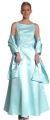 Boat Neck A-Line Beaded Classic Formal Prom Dress in Aqua