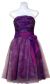 Strapless  Ribbon Bow Party Dress in Purple color