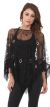 Main image of Boat Neck Mesh Beaded Poncho with Fringes