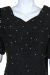 V-neck Vintage Style Mini Cocktail Dress With Pearls in closeup