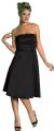 Strapless Satin Short Evening Dress in Black