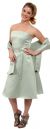 Main image of Strapless Satin Short Evening Dress