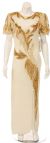 Main image of Half Sleeves Sequined Long Formal Gown with Front Slit