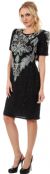 Main image of Artistic Beaded Bodice Short Formal Sequined Dress