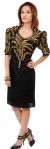 Main image of Sequined Tea Length Cocktail Dress