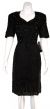 Sweetheart Neck Knee Length Beaded Cocktail Dress in Black