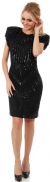Main image of Wide Shoulders Sequined Short Formal Party Dress.
