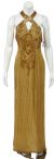 Main image of Crossed Bodice Beaded Long Evening Gown