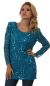 Main image of Artistic Floral Sequins Pattern Full Sleeves Long Blouse