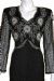 Tea Length Floral Beaded Dress with Keyhole Back in closeup