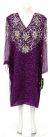 Main image of Sequined Tea Length Long Sleeve Gown