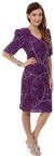 Main image of V-Neck Half Sleeves Knee Length Floral Beaded Dress