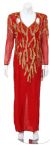 Main image of Leaf Design Sequin Beaded Formal Gown