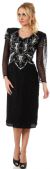 Main image of Long Sleeves Keyhole Back Sequined Formal Party Dress