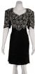 Knee Length V-Neck Formal Cocktail Beaded Dress in Black/Silver