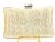 Crocheted Satin Metal Frame Evening Bag in Gold back view