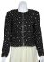 Sequin Beaded Checkered Print Jacket in Black/Silver