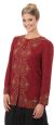 Main image of Round Neck Floral Bordered Beaded Jacket