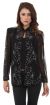 Main image of V-Neck Full Sleeves Tea Length Sheer Beaded Jacket