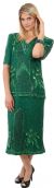 Main image of V-Neck Half Sleeves Two Piece Formal Dress with Skirt