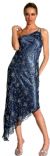 Main image of One Shoulder Shimmering Dress with Beaded Flower Patterns