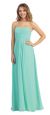 Strapless Ruched Bodice Long Formal Bridesmaid Dress in Mint