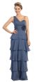 Main image of One Shoulder Tiers & Ruffles Long Formal Evening Prom Dress