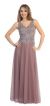 Main image of Sleeveless V-Neck Lace Top Long Formal Evening Prom Dress