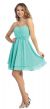 Main image of Strapless Overlap Bust Floral Accent Short Party Dress