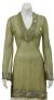 V-neck long Sheer blouse with full sleeves in Olive