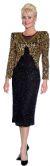 Keyholed Back Beaded Short Dress in Black/Gold