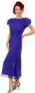 Main image of Tea Length Boat Neck Beaded Cocktail Dress with Keyhole