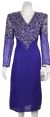 Main image of V-neck Paisley Beaded Tea Length Dress