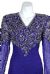 V-neck Paisley Beaded Tea Length Dress in closeup