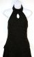 Halter Neck Sequined Dress with Handkerchief Skirt in close up