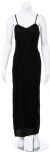 Main image of Thin Spaghetti Strapped Hand Beaded/Sequined Long Dress