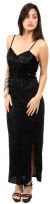 Main image of Long Cocktail Dress with V-neck & Spaghetti straps 
