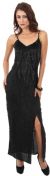 Main image of Spaghetti Straps Leafy Sequined Pattern Long Formal Dress 
