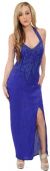 Main image of Halter Neck Round Beads Full Length Formal Dress
