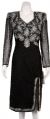 Main image of Tea Length Sequin Beaded Cocktail Dress