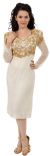 Main image of Tea Length Sequin Beaded Cocktail Dress