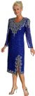 Tea Length with Front slit Formal Beaded Dress 