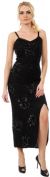Main image of Spaghetti Straps V-Neck Ankle Length Formal Sequined Dress