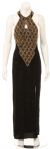 Main image of Diamond Design Halter Neck Full Length Gown