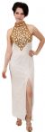 Main image of Sequined Silk Beaded Dress with Beautiful Floral Design