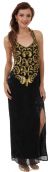 Main image of Halter Neck Paisley Sequins Pattern Formal Evening Gown 