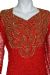 Sequin Beaded Floral Print Tea Length Dress in closeup