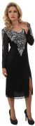 Main image of Full Sleeves Medium Length Sequined Cocktail Dress