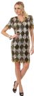 Main image of Glitzy Diamond Pattern Sequined Short Formal Party Dress